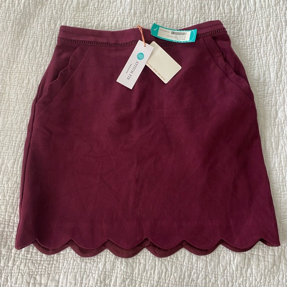 Maeve Dresses & Skirts - NWT Skies Are Blue Burgundy Scallop Hem Mini Skirt – Size M